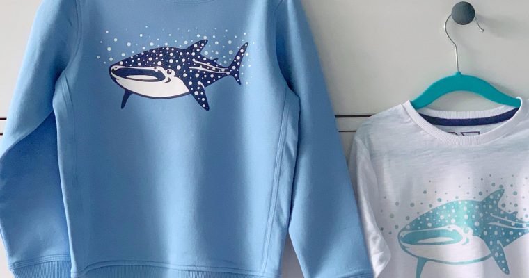Whale Shark Embellished Sweatshirt (Two Colour Vinyl Layering)