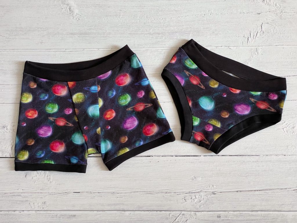 boxers and briefs made from scrap fabric